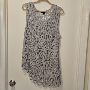 Gray Crochet Sleeveless Top